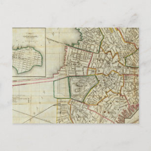 Plan van Boston en Charleston Briefkaart