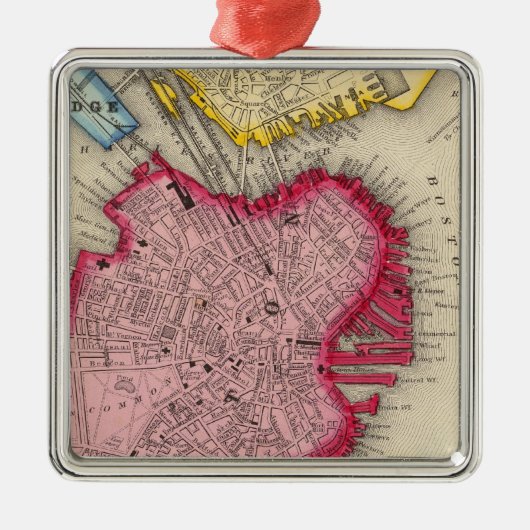 Plan van Boston Metalen Ornament (Voorkant)