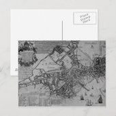 Plan van Boston, New England, 1739 Briefkaart (Voorkant / Achterkant)