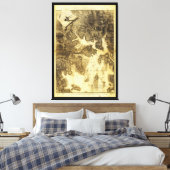 Plan van Boston van Henry Pelham (1775-1776) Canvas Afdruk (Insitu (Slaapkamer))