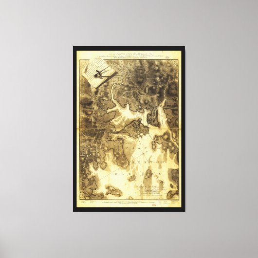 Plan van Boston van Henry Pelham (1775-1776) Canvas Afdruk (Voorkant)