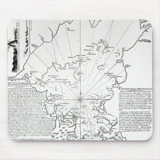 Plan van de baai en haven van Rio de Janeiro Muismat (Voorkant)