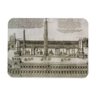 Plan van de Circus Maximus, Rome, gegraveerd door  Magneet