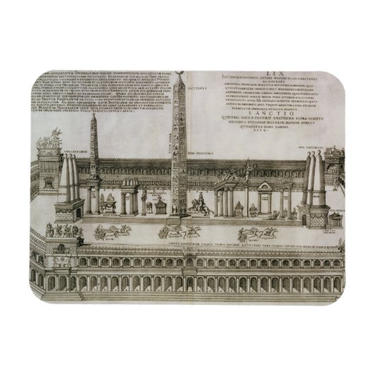 Plan van de Circus Maximus, Rome, gegraveerd door  Magneet (Horizontaal)