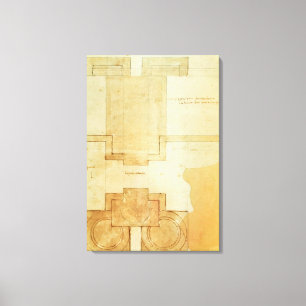 Plan van de drum van de koepel van de kerk canvas afdruk