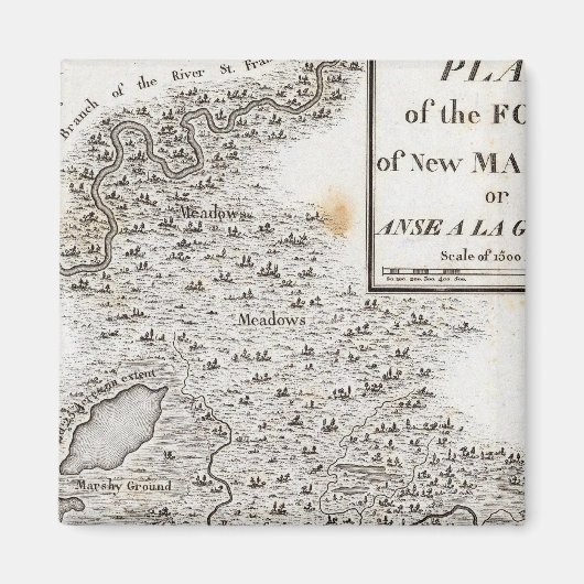 Plan van de Fort van New Madrid Magneet (Voorkant)