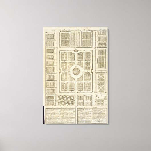 Plan van de groenteteelt van de koning in Versaill Canvas Afdruk (Voorkant)