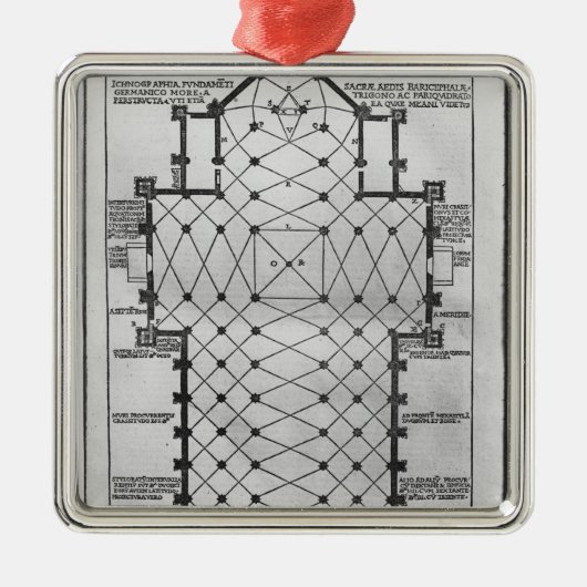 Plan van de kathedraal van Milaan Metalen Ornament (Voorkant)