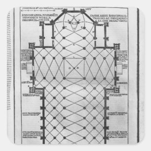Plan van de kathedraal van Milaan Vierkante Sticker