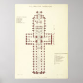 Plan van de kathedraal van Winchester Poster (Voorkant)