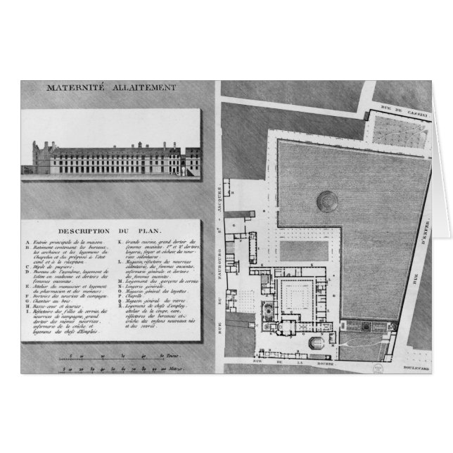 Plan van de Maternite Port-Royal (Voorkant Horizontaal)