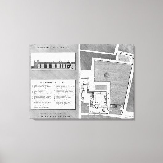 Plan van de Maternite Port-Royal Canvas Afdruk (Voorkant)