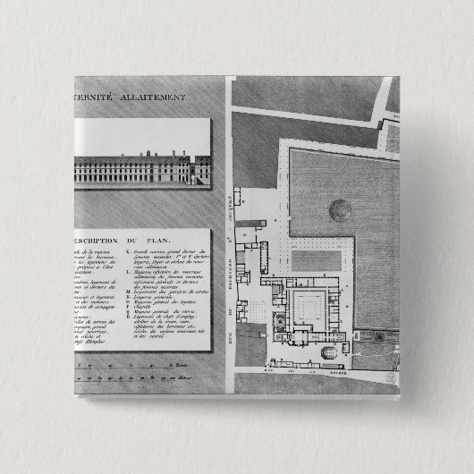 Plan van de Maternite Port-Royal Vierkante Button 5,1 Cm (Voorkant)