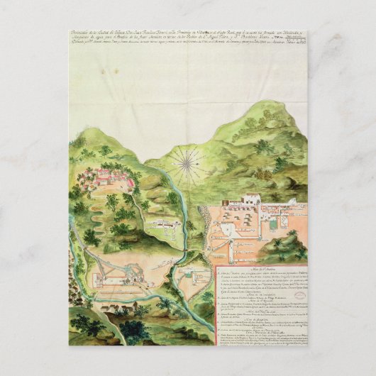 Plan van de mijnen van Oaxaca, Mexico, 1785-1987 Briefkaart (Voorkant)
