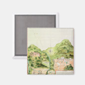 Plan van de mijnen van Oaxaca, Mexico, 1785-1987 Magneet (Voorkant / Achterkant)