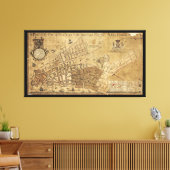 Plan van de New York-kaart (1755) Canvas Afdruk (Insitu (Woonkamer))