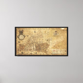 Plan van de New York-kaart (1755) Canvas Afdruk (Voorkant)