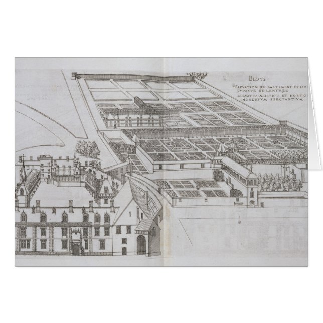 Plan van de omsloten tuinen en Chateau de Gaillo (Voorkant Horizontaal)