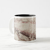 Plan van de orde van de koehandel tweekleurige koffiemok (Voorkant links)