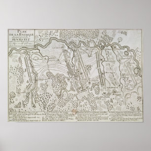 Plan van de slag bij Blenheim tussen het leger Poster