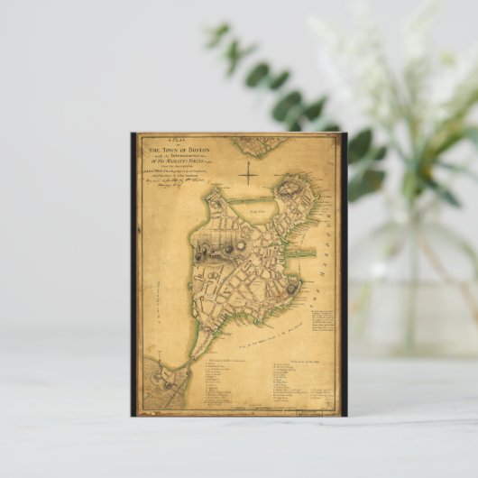 Plan van de stad Boston (1775) Briefkaart (Staand voorkant)