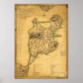 Plan van de stad Boston (1775) Poster (Voorkant)