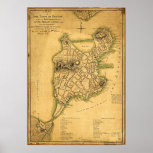 Plan van de stad Boston (1775) Poster