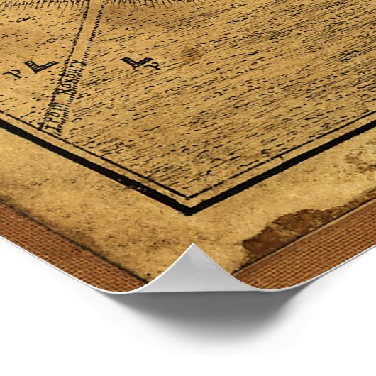 Plan van de stad Boston (1775) Poster (Hoek)