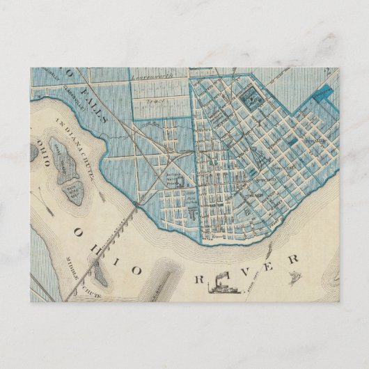 Plan van de stad Jeffersonville en omgeving Briefkaart (Voorkant)