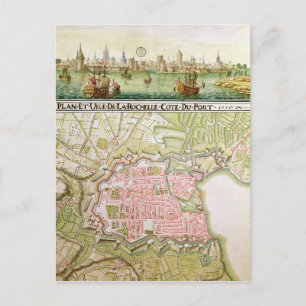 Plan van de stad La Rochelle, 1736 Briefkaart