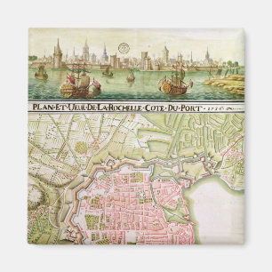 Plan van de stad La Rochelle, 1736 Magneet