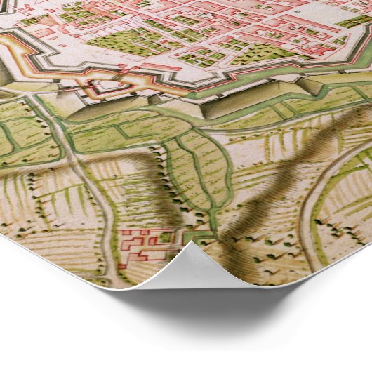 Plan van de stad La Rochelle, 1736 Poster (Hoek)