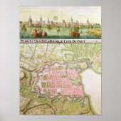 Plan van de stad La Rochelle, 1736 Poster (Voorkant)