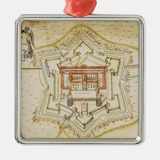 Plan van de stad Milaan Metalen Ornament (Voorkant)
