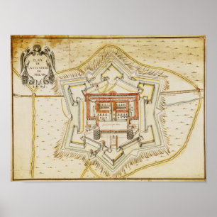 Plan van de stad Milaan Poster