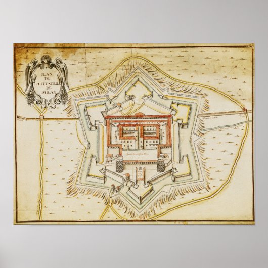 Plan van de stad Milaan Poster (Voorkant)