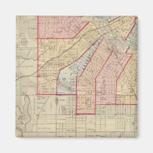 Plan van de stad Minneapolis en de omgeving Magneet