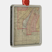 Plan van de stad Minneapolis en de omgeving Metalen Ornament (Rechts)