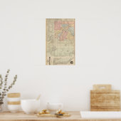 Plan van de stad Minneapolis en de omgeving Poster (Keuken)