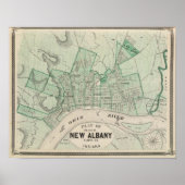 Plan van de stad New Albany, Floyd Co, Indiana Poster (Voorkant)