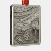 Plan van de stad Pittsburg Metalen Ornament (Rechts)