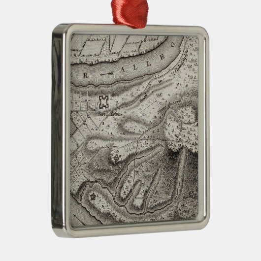 Plan van de stad Pittsburg Metalen Ornament (Rechts)