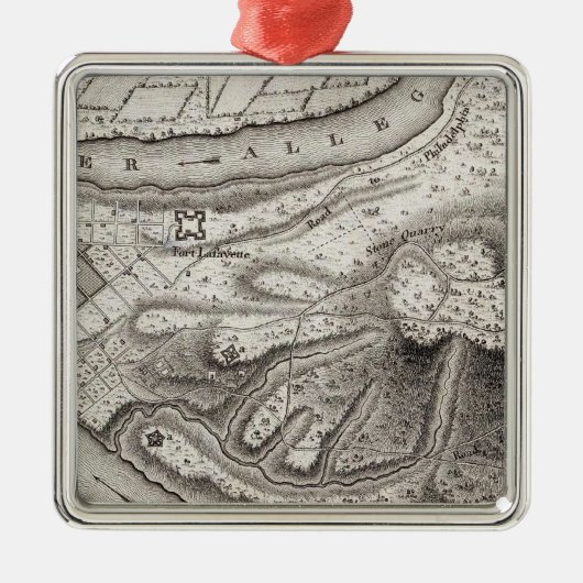 Plan van de stad Pittsburg Metalen Ornament (Voorkant)