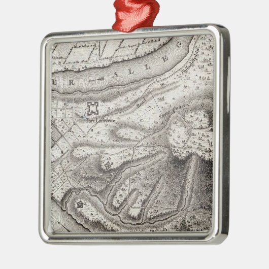 Plan van de stad Pittsburg Metalen Ornament (Links)