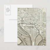 Plan van de stad Washington Briefkaart (Voorkant / Achterkant)