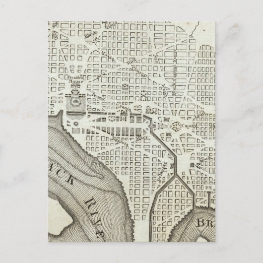 Plan van de stad Washington Briefkaart (Voorkant)