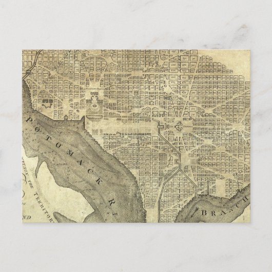 Plan van de stad Washington Briefkaart (Voorkant)