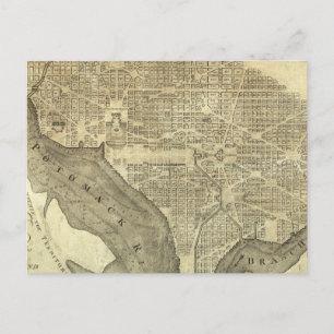 Plan van de stad Washington Briefkaart