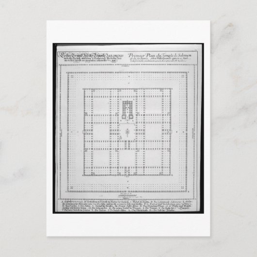 Plan van de tempel van Solomon, Jeruzalem, uit 'En Briefkaart (Voorkant)