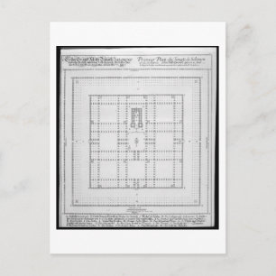 Plan van de tempel van Solomon, Jeruzalem, uit 'En Briefkaart